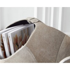 Gray Hide Magazine Basket 